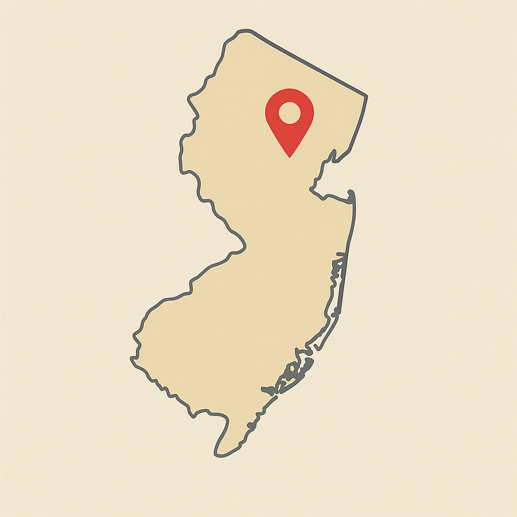 Map showing New Milford, New Jersey